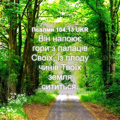 Picture 04 - Псалми 104:13 UKR - Він напоює гори з палаців - Bible Verse Picture