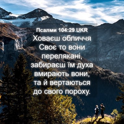 Picture 04 - Псалми 104:29 UKR - Ховаєш обличчя Своє то - Bible Verse Picture