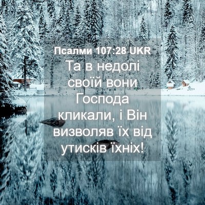 Picture 04 - Псалми 107:28 UKR - Та в недолі своїй вони - Bible Verse Picture
