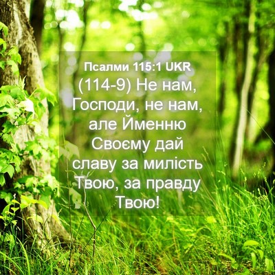 Picture 04 - Псалми 115:1 UKR - (114-9) Не нам, Господи, не нам, - Bible Verse Picture