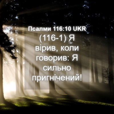 Picture 04 - Псалми 116:10 UKR - (116-1) Я вірив, коли говорив: - Bible Verse Picture