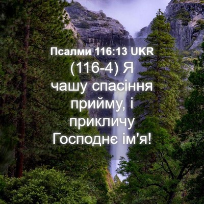 Picture 04 - Псалми 116:13 UKR - (116-4) Я чашу спасіння - Bible Verse Picture