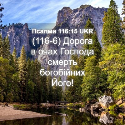 Picture 04 - Псалми 116:15 UKR - (116-6) Дорога в очах Господа - Bible Verse Picture