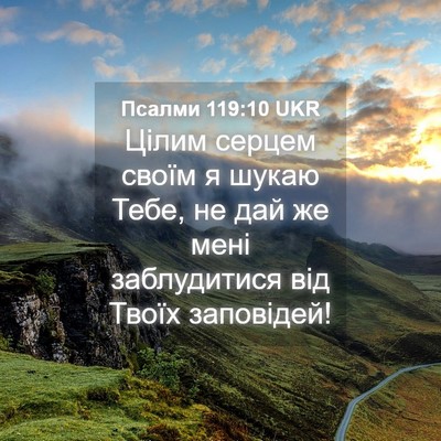Picture 04 - Псалми 119:10 UKR - Цілим серцем своїм я шукаю - Bible Verse Picture