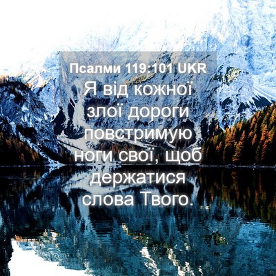 Picture 04 - Псалми 119:101 UKR - Я від кожної злої дороги - Bible Verse Picture