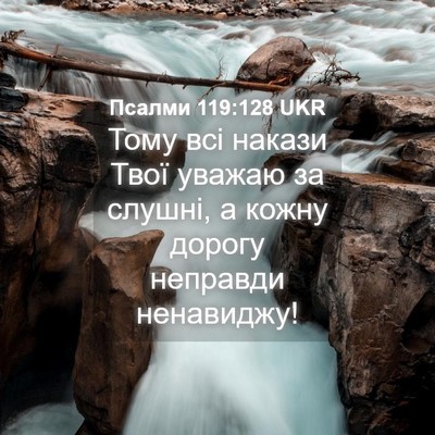 Picture 04 - Псалми 119:128 UKR - Тому всі накази Твої - Bible Verse Picture