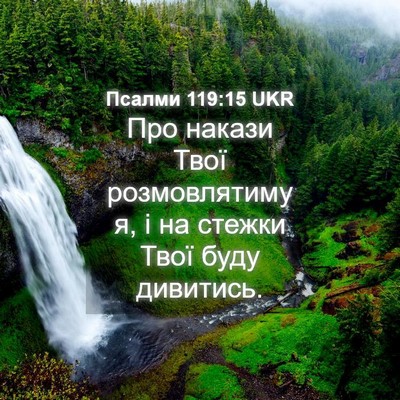 Picture 04 - Псалми 119:15 UKR - Про накази Твої - Bible Verse Picture