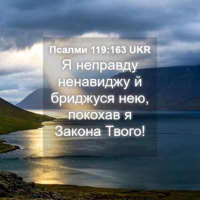 Picture 04 - Псалми 119:163 UKR - Я неправду ненавиджу й - Bible Verse Picture