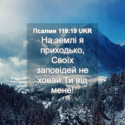 Picture 04 - Псалми 119:19 UKR - На землі я приходько, Своїх - Bible Verse Picture