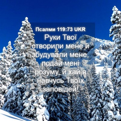 Picture 04 - Псалми 119:73 UKR - Руки Твої створили мене й - Bible Verse Picture