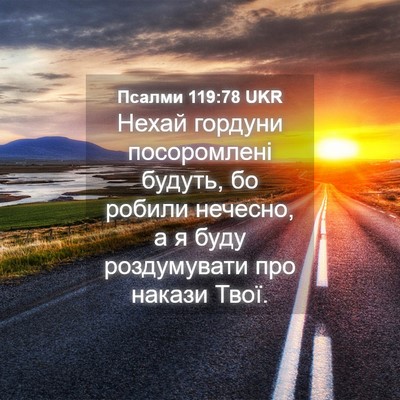 Picture 04 - Псалми 119:78 UKR - Нехай гордуни посоромлені - Bible Verse Picture