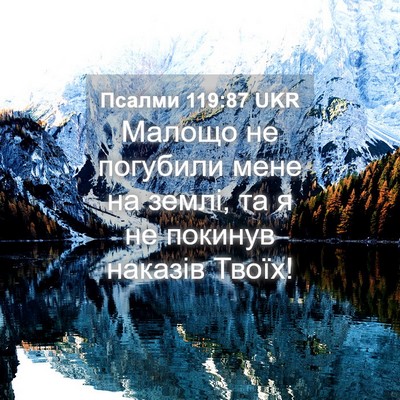 Picture 04 - Псалми 119:87 UKR - Малощо не погубили мене на - Bible Verse Picture