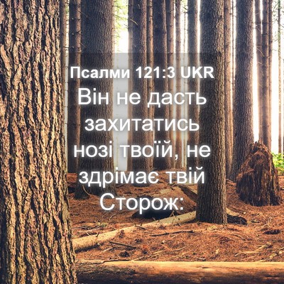 Picture 04 - Псалми 121:3 UKR - Він не дасть захитатись - Bible Verse Picture