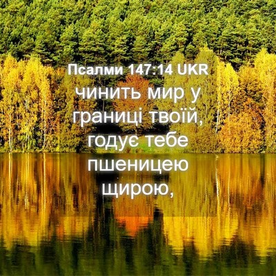 Picture 04 - Псалми 147:14 UKR - чинить мир у границі твоїй, - Bible Verse Picture