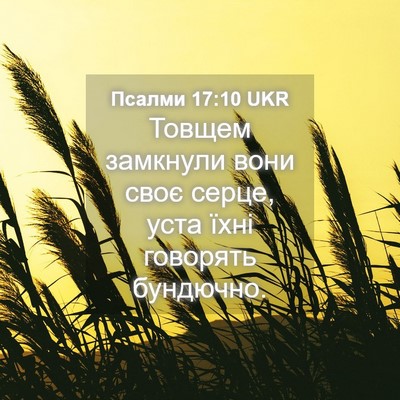 Picture 04 - Псалми 17:10 UKR - Товщем замкнули вони своє - Bible Verse Picture