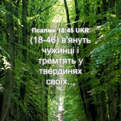 Picture 04 - Псалми 18:45 UKR - (18-46) в'януть чужинці і - Bible Verse Picture