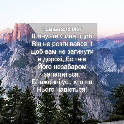 Picture 04 - Псалми 2:12 UKR - Шануйте Сина, щоб Він не - Bible Verse Picture