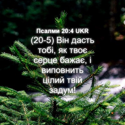 Picture 04 - Псалми 20:4 UKR - (20-5) Він дасть тобі, як твоє - Bible Verse Picture