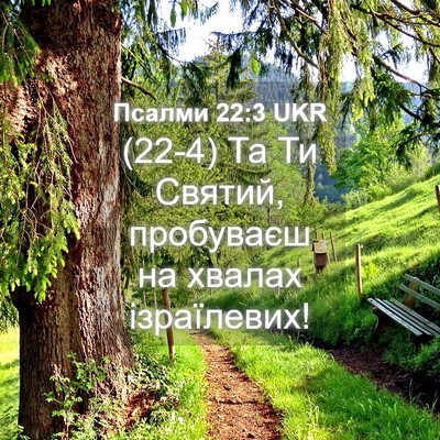 Picture 04 - Псалми 22:3 UKR - (22-4) Та Ти Святий, пробуваєш - Bible Verse Picture