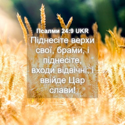 Picture 04 - Псалми 24:9 UKR - Піднесіте верхи свої, - Bible Verse Picture