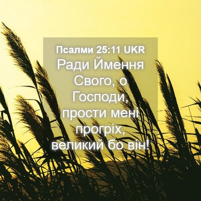 Picture 04 - Псалми 25:11 UKR - Ради Ймення Свого, о - Bible Verse Picture