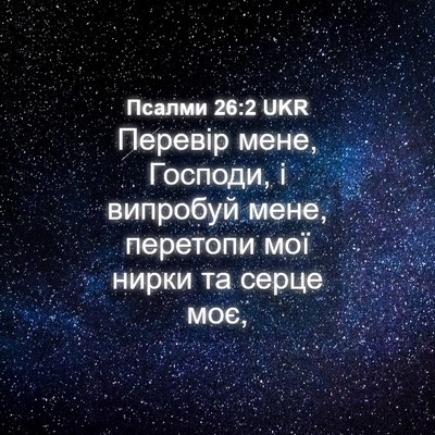 Picture 04 - Псалми 26:2 UKR - Перевір мене, Господи, і - Bible Verse Picture