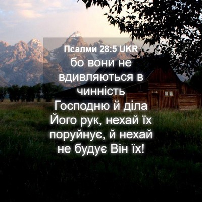 Picture 04 - Псалми 28:5 UKR - бо вони не вдивляються в - Bible Verse Picture