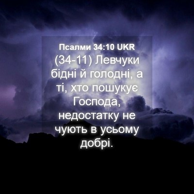 Picture 04 - Псалми 34:10 UKR - (34-11) Левчуки бідні й - Bible Verse Picture