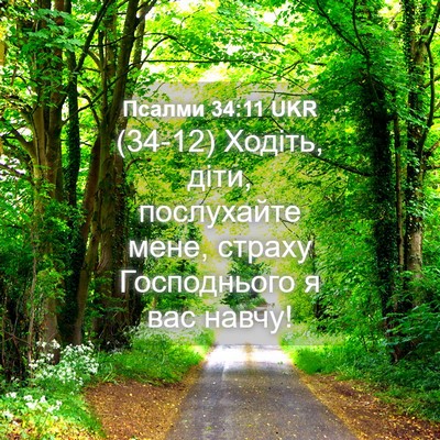Picture 04 - Псалми 34:11 UKR - (34-12) Ходіть, діти, - Bible Verse Picture