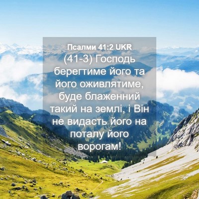 Picture 04 - Псалми 41:2 UKR - (41-3) Господь берегтиме його - Bible Verse Picture