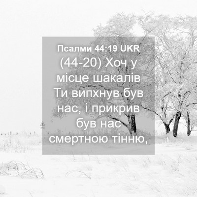 Picture 04 - Псалми 44:19 UKR - (44-20) Хоч у місце шакалів Ти - Bible Verse Picture