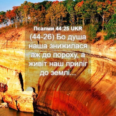 Picture 04 - Псалми 44:25 UKR - (44-26) Бо душа наша знижилася - Bible Verse Picture