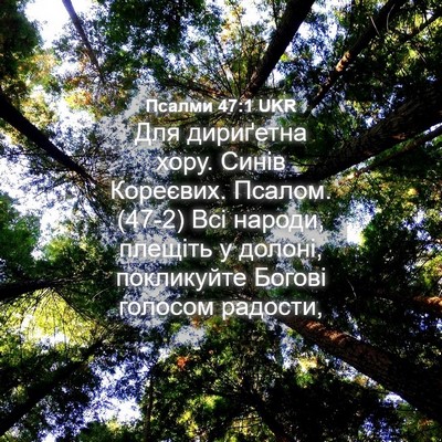 Picture 04 - Псалми 47:1 UKR - Для дириґетна хору. Синів - Bible Verse Picture