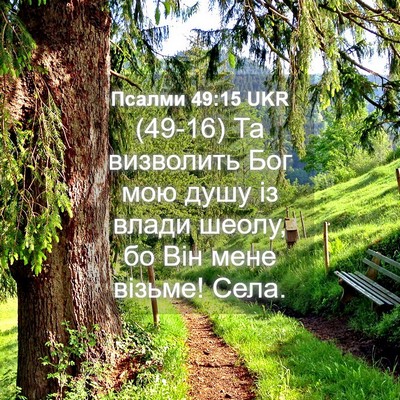 Picture 04 - Псалми 49:15 UKR - (49-16) Та визволить Бог мою - Bible Verse Picture