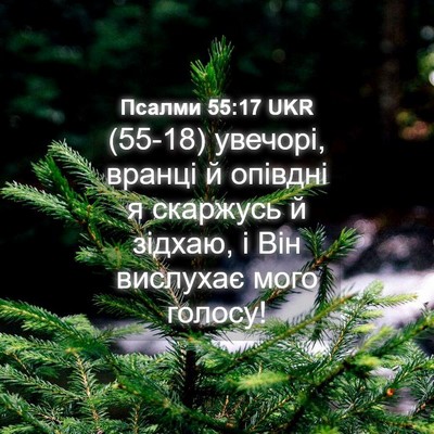 Picture 04 - Псалми 55:17 UKR - (55-18) увечорі, вранці й - Bible Verse Picture