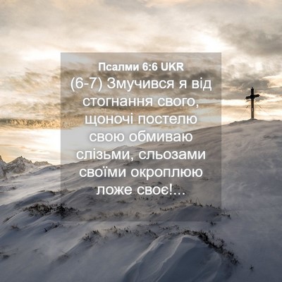 Picture 04 - Псалми 6:6 UKR - (6-7) Змучився я від - Bible Verse Picture