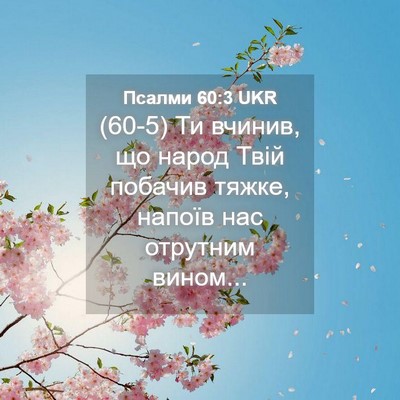 Picture 04 - Псалми 60:3 UKR - (60-5) Ти вчинив, що народ - Bible Verse Picture
