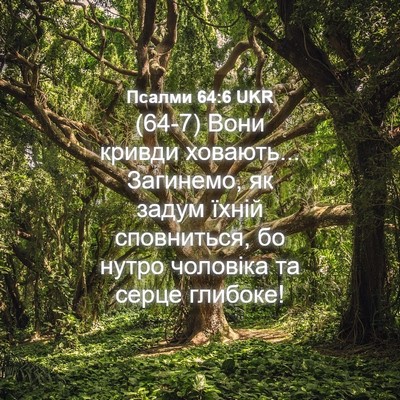 Picture 04 - Псалми 64:6 UKR - (64-7) Вони кривди ховають... - Bible Verse Picture