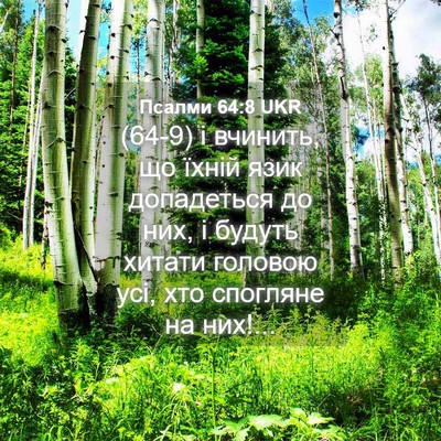 Picture 04 - Псалми 64:8 UKR - (64-9) і вчинить, що їхній - Bible Verse Picture