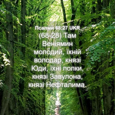 Picture 04 - Псалми 68:27 UKR - (68-28) Там Веніямин молодий, - Bible Verse Picture