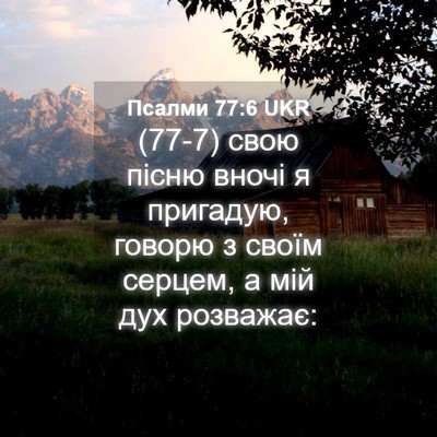 Picture 04 - Псалми 77:6 UKR - (77-7) свою пісню вночі я - Bible Verse Picture