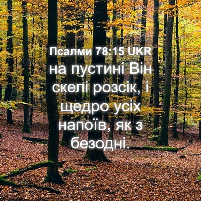 Picture 04 - Псалми 78:15 UKR - на пустині Він скелі - Bible Verse Picture