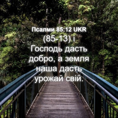 Picture 04 - Псалми 85:12 UKR - (85-13) і Господь дасть добро, - Bible Verse Picture
