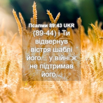 Picture 04 - Псалми 89:43 UKR - (89-44) і Ти відвернув вістря - Bible Verse Picture