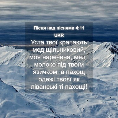Picture 04 - Пісня над піснями 4:11 UKR - Уста твої крапають мед - Bible Verse Picture