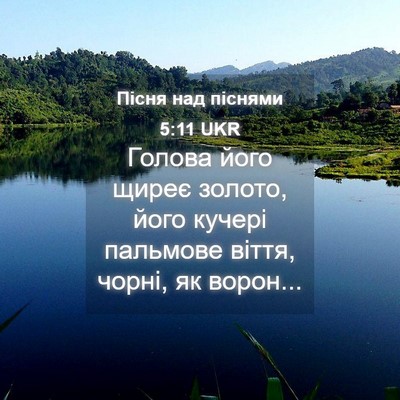 Picture 04 - Пісня над піснями 5:11 UKR - Голова його щиреє золото, - Bible Verse Picture