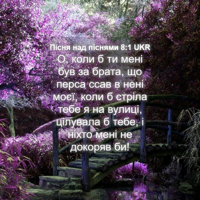 Picture 04 - Пісня над піснями 8:1 UKR - О, коли б ти мені був за - Bible Verse Picture
