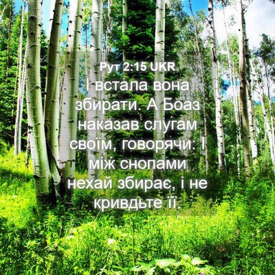 Picture 04 - Рут 2:15 UKR - І встала вона збирати. А - Bible Verse Picture