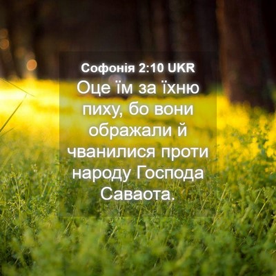 Picture 04 - Софонія 2:10 UKR - Оце їм за їхню пиху, бо вони - Bible Verse Picture