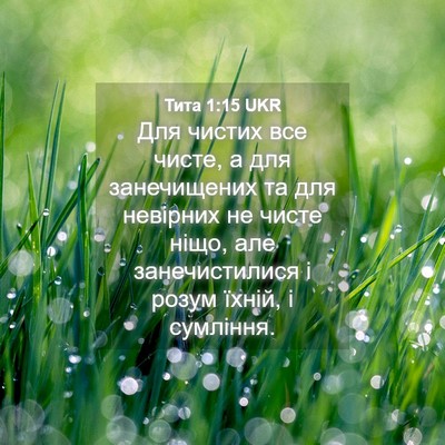 Picture 04 - Тита 1:15 UKR - Для чистих все чисте, а для - Bible Verse Picture